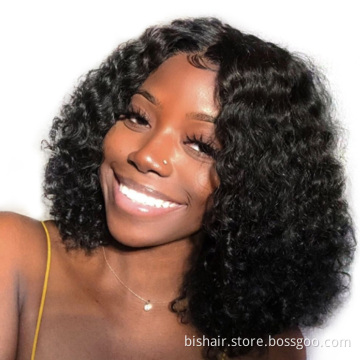 Wholesale Deep Wave 4X4 Lace Closure Wigs Brazilian Human Hair Deep Wigs Remy Bob Deep Wave Pre Plucked Wigs Suitable For Women